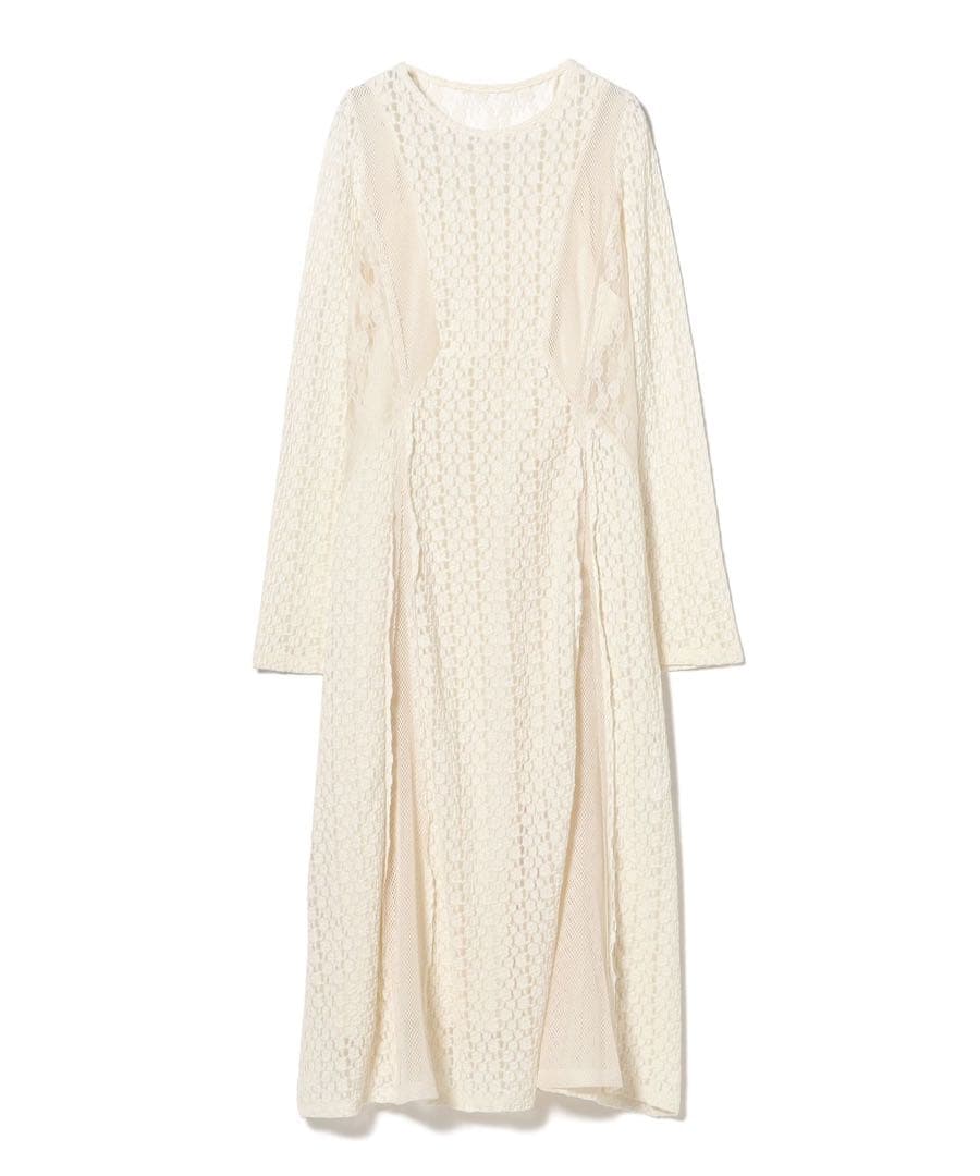 Ray BEAMS レース キリカエ メッシュ ワンピース