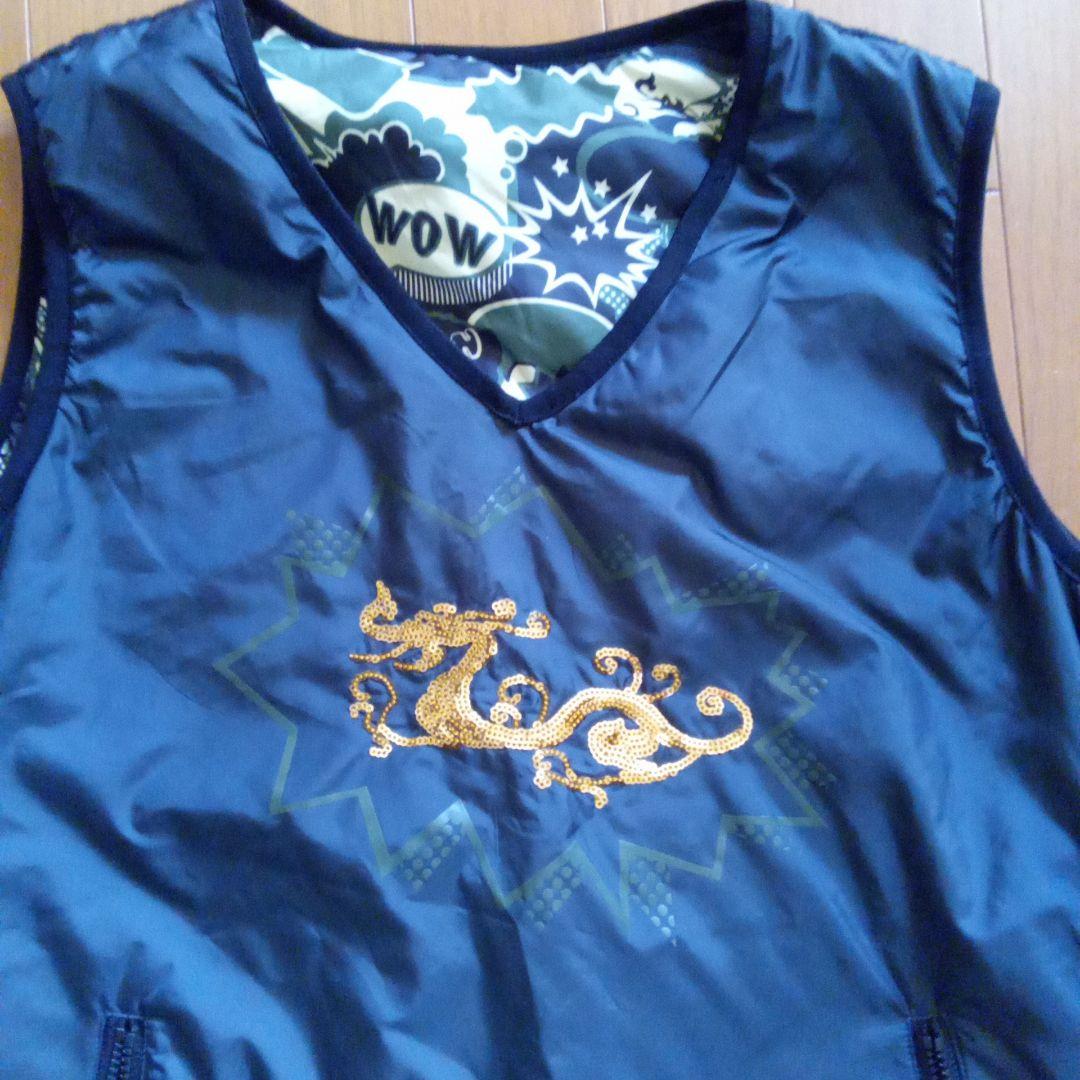 ダンスウィズドラゴン刺繍 黒ベスト