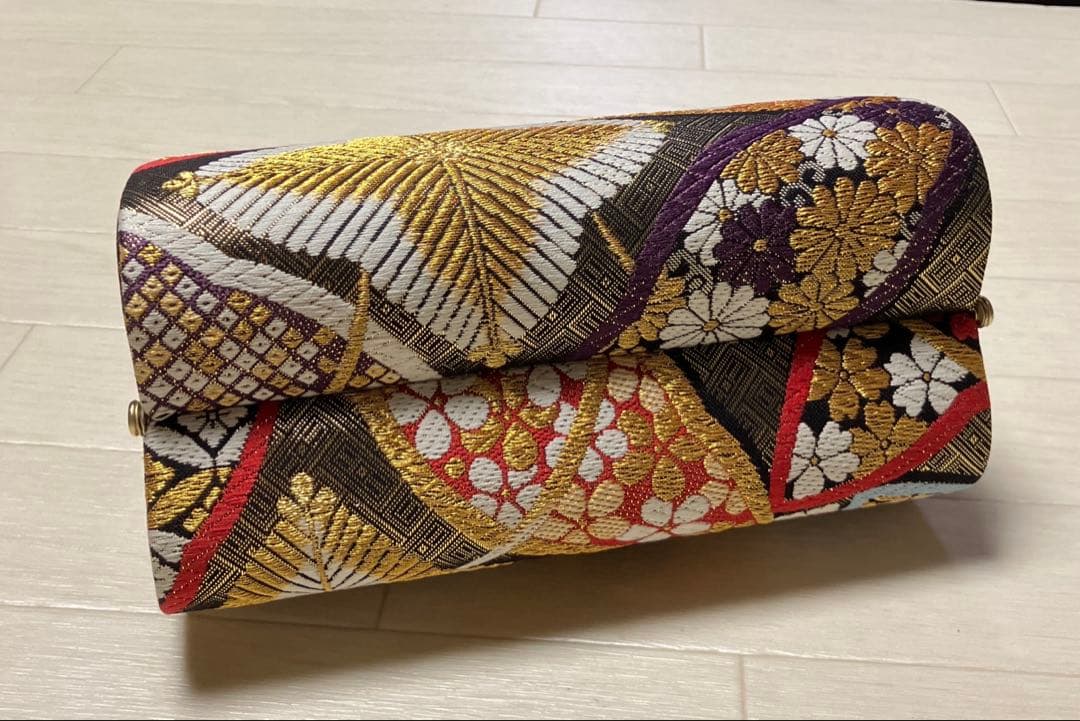 《美品・箱付き》草履バッグセット　彩小径ブランド　振袖用 正絹　帯地