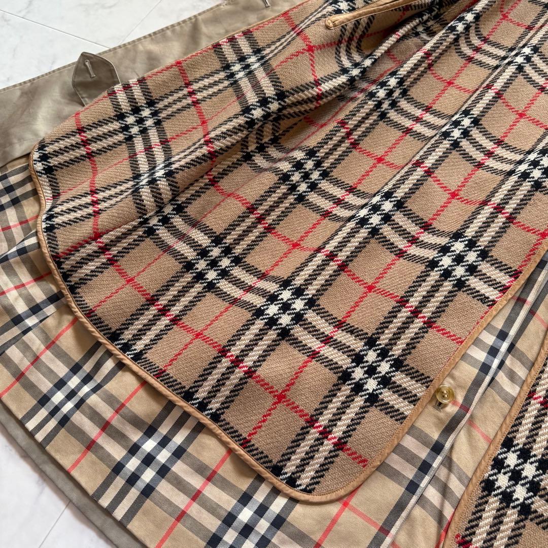 90s 白タグ バーバリー★ヴィンテージ ステンカラーコート チェックライナー