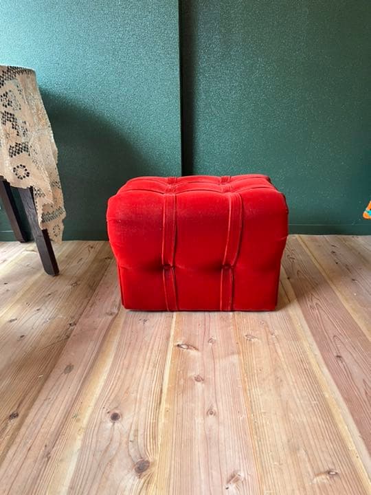 赤 椅子 スツール インテリア アンティーク ビンテージ 昭和レトロ 当時物