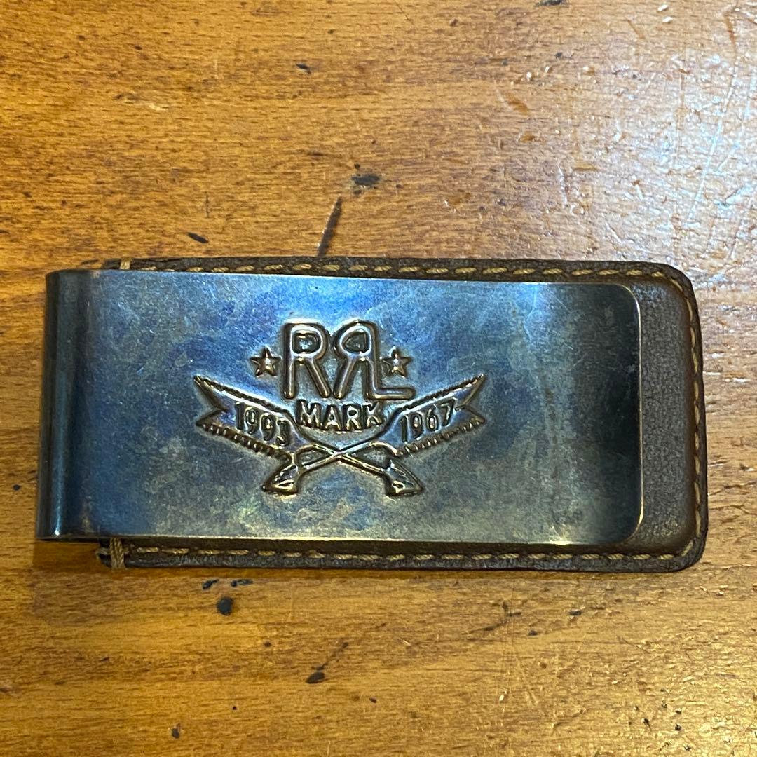 DOUBLE RL レザー マネークリップ　カービング　RRL