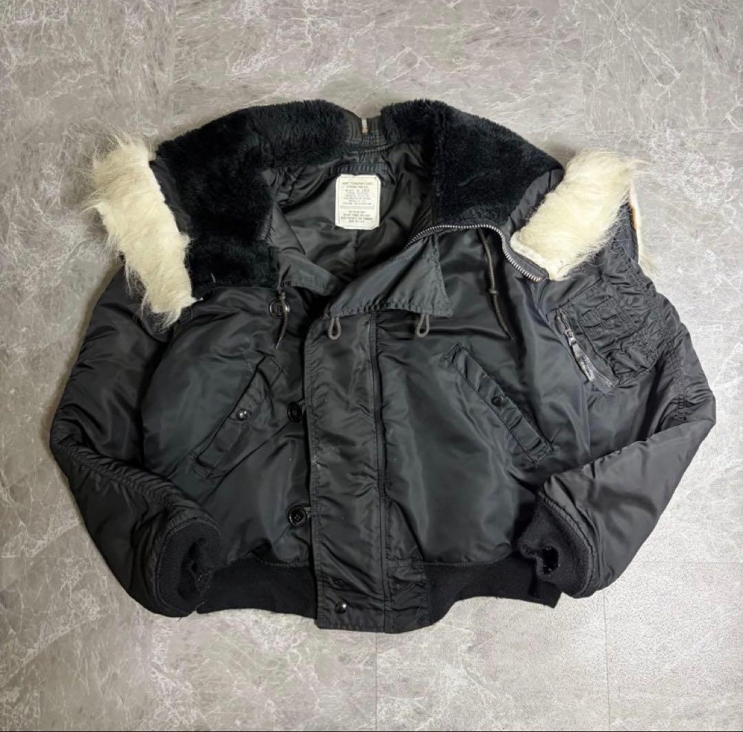 80s ALPHA アルファ 旧タグ N-2B N2B L ブラック 黒