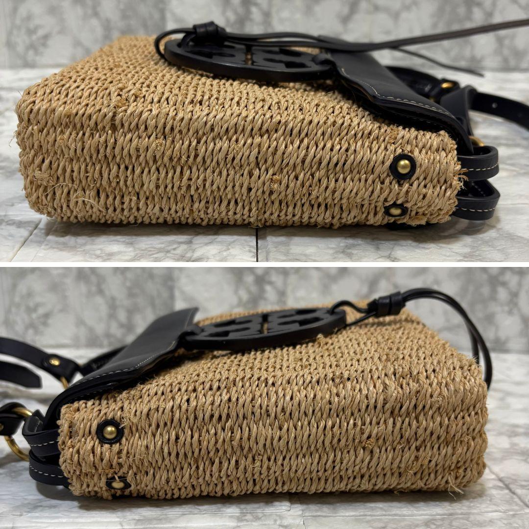 TORY BURCH　ストローショルダーバッグ　カゴバック　かご素材　タッセル