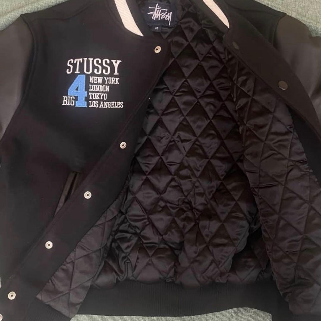 OLD STUSSY Big4 スタジャン M ブラック