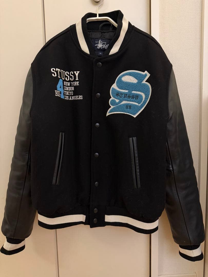 OLD STUSSY Big4 スタジャン M ブラック