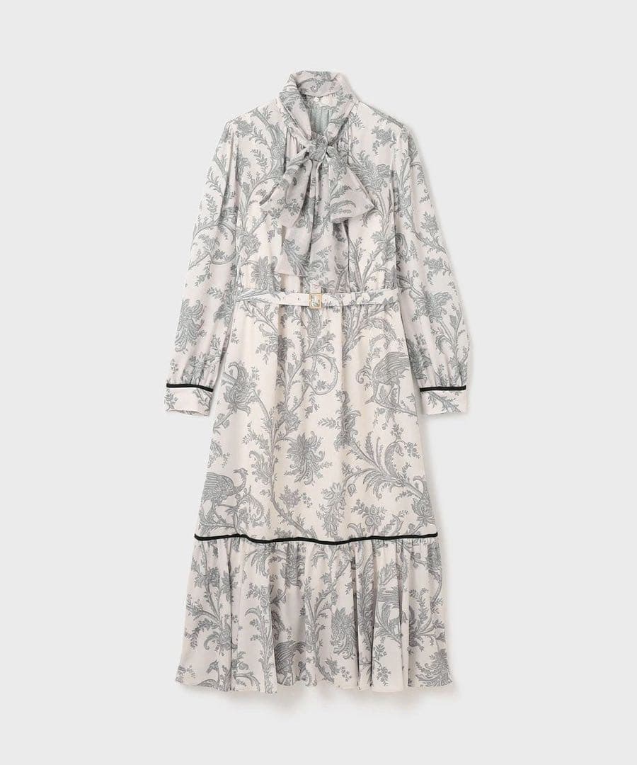 グレースコンチネンタル/サラサプリントリボン付ワンピース定価4.2万円