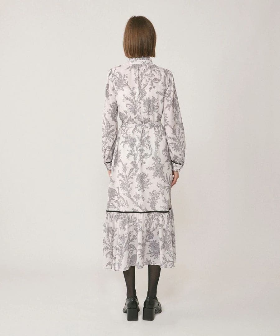 グレースコンチネンタル/サラサプリントリボン付ワンピース定価4.2万円