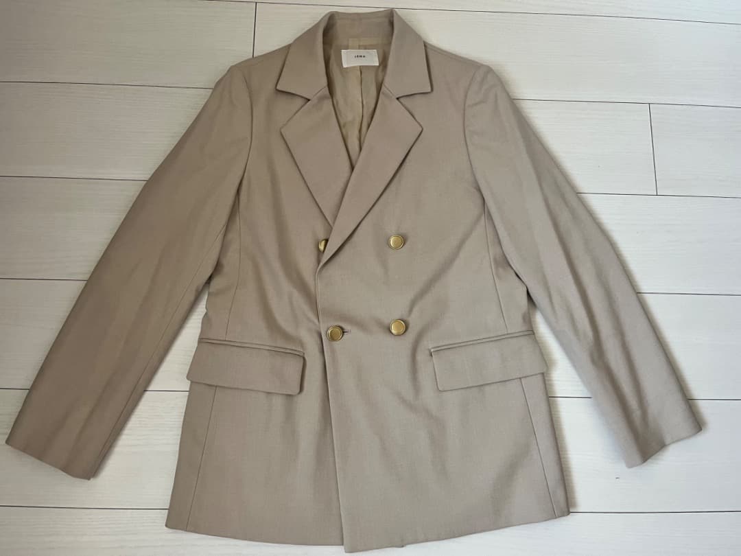 miii【 IENA】 T/Rツイル ダブルブレストジャケット ベージュ