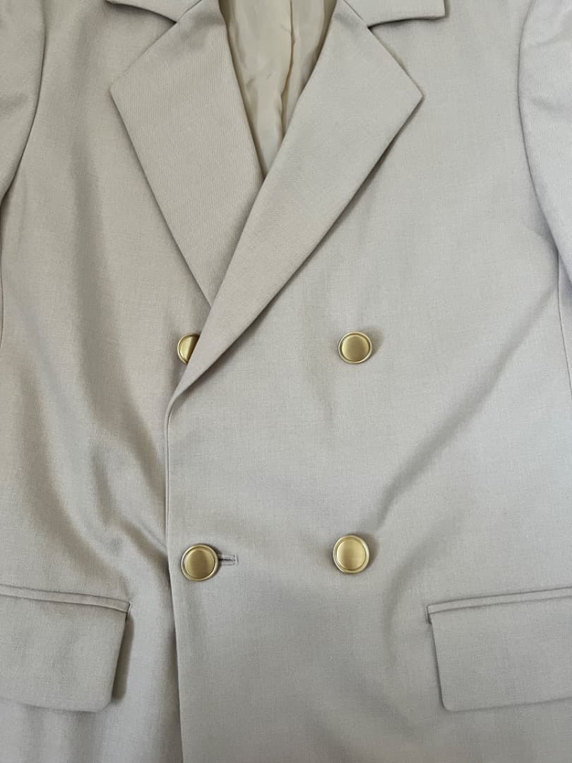 miii【 IENA】 T/Rツイル ダブルブレストジャケット ベージュ