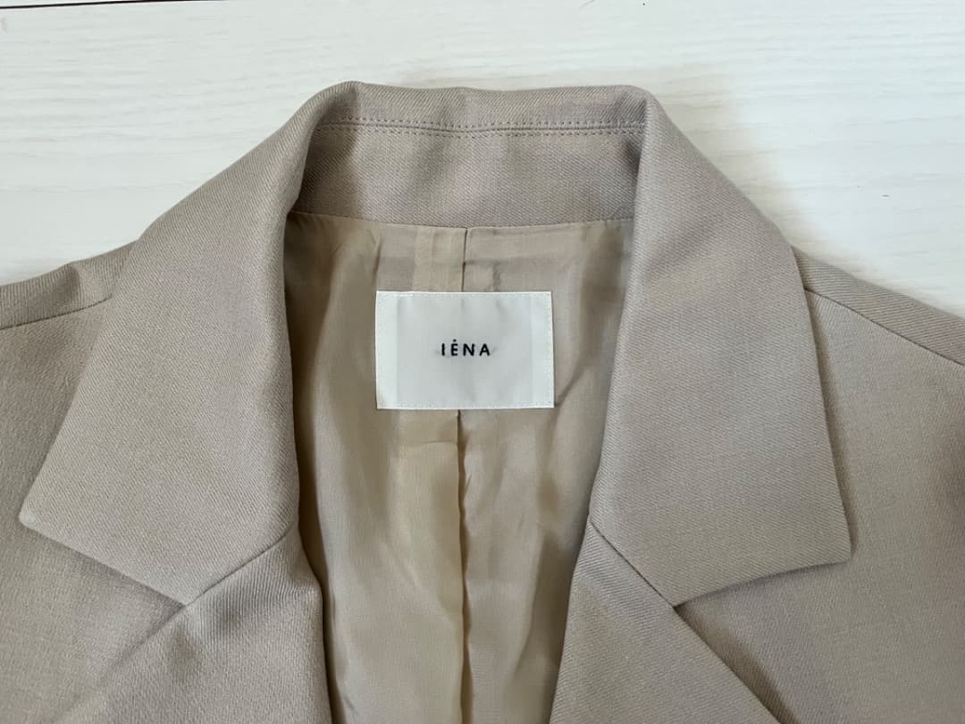 miii【 IENA】 T/Rツイル ダブルブレストジャケット ベージュ