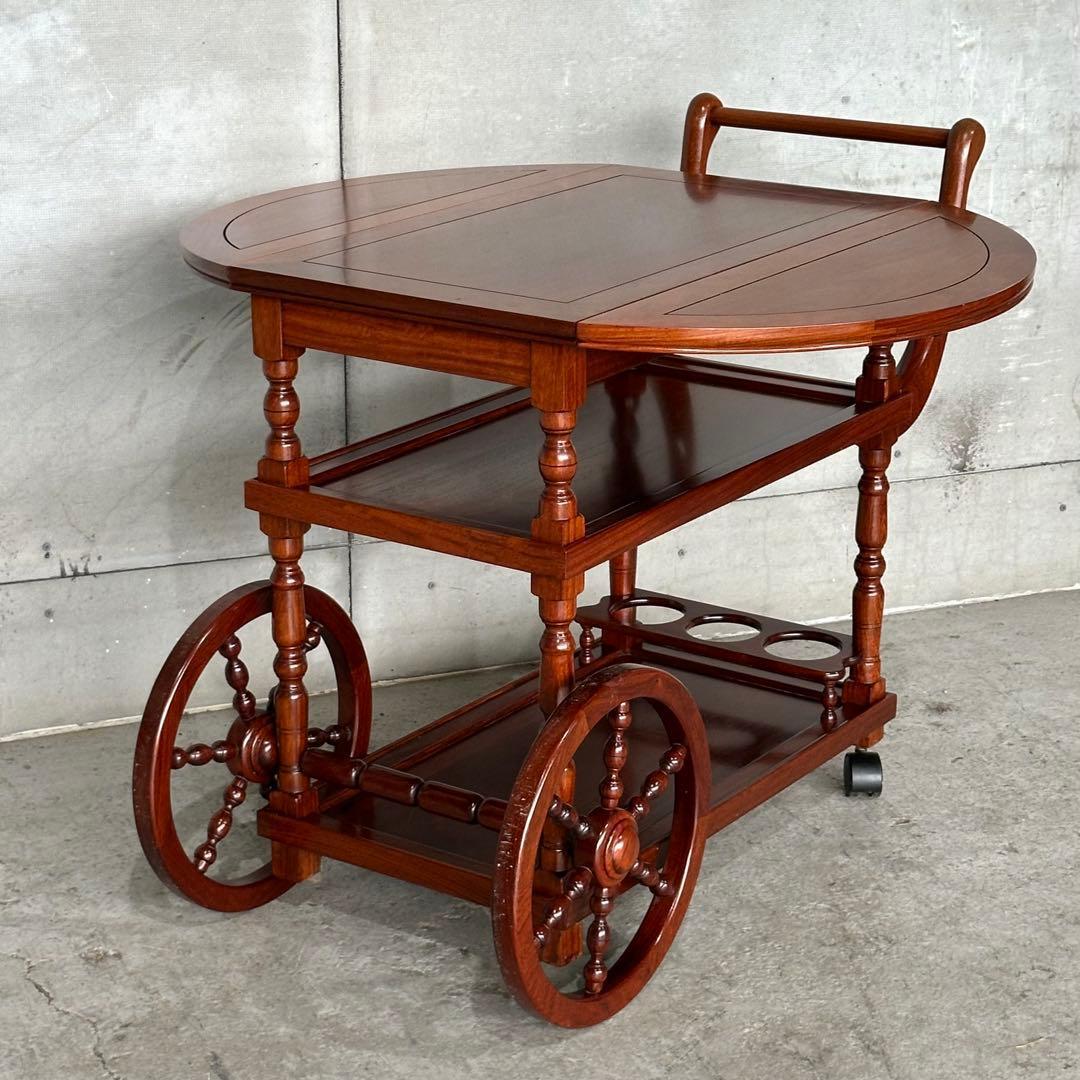 ✦ミッドセンチュリー✦ローズウッド製バーカート　キッチンワゴン バタフライ開閉式
