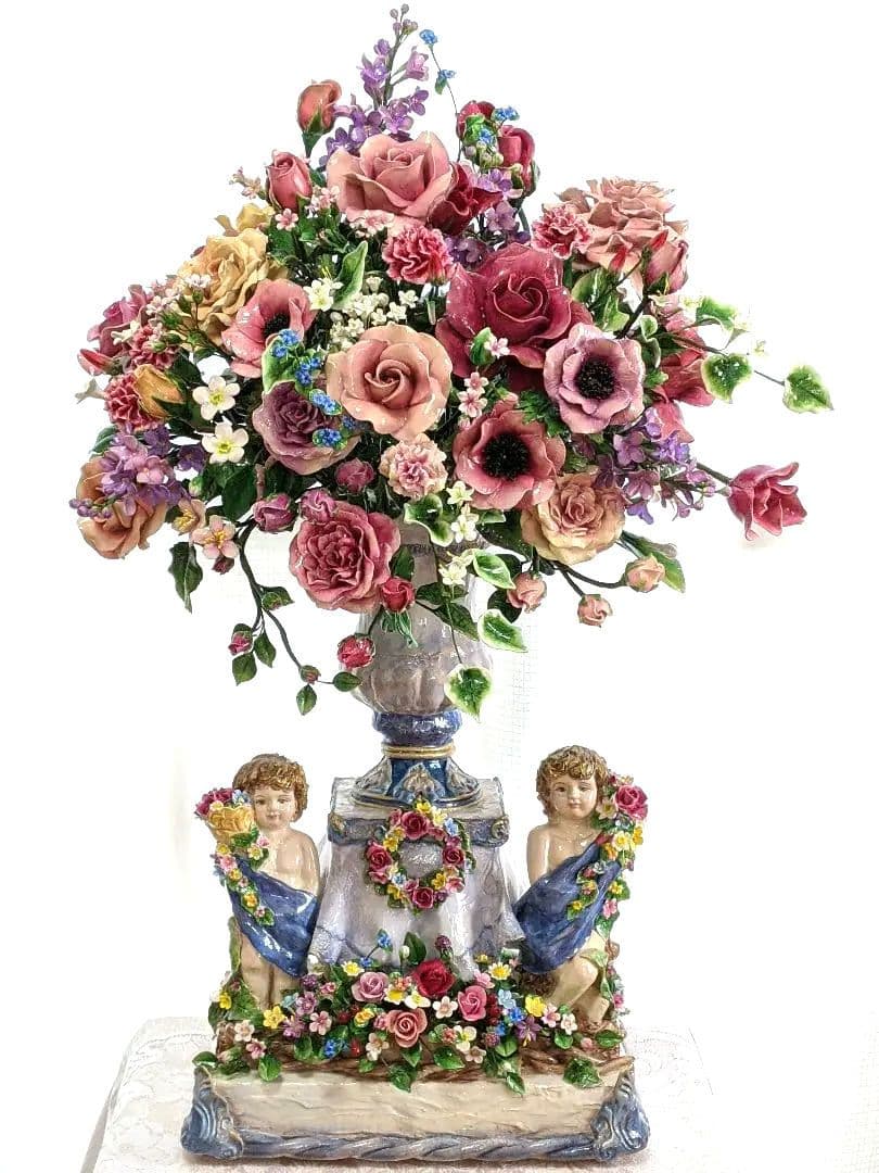 【ひろりん】クレイフラワー✨超特大ヨーロピアン調フラワーアレンジメント