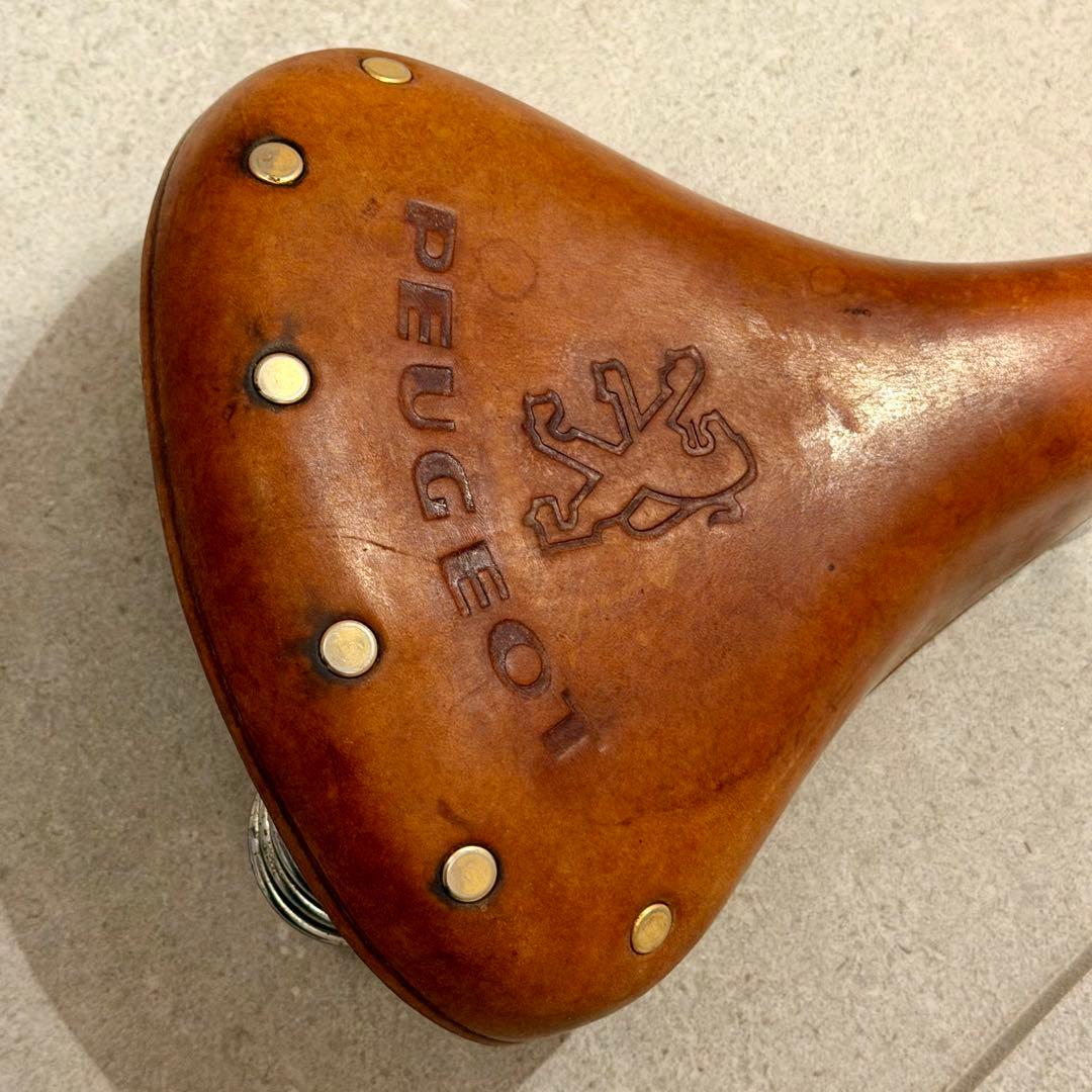 PEUGEOT レザーサドル スプリング付き 本革