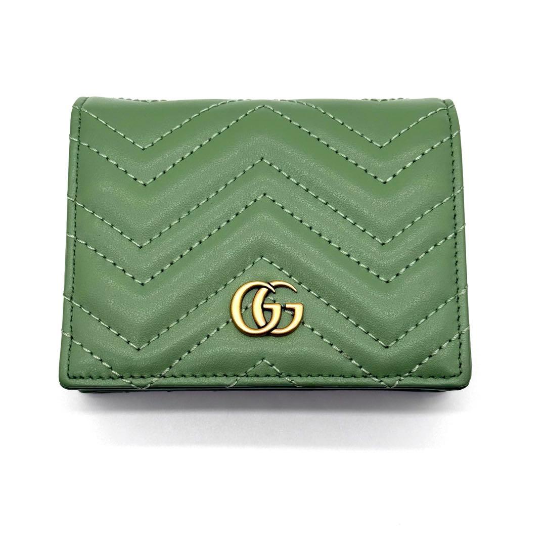 新品✨ GUCCI グッチ GGマーモント レザー 二つ折り 財布 キルティング