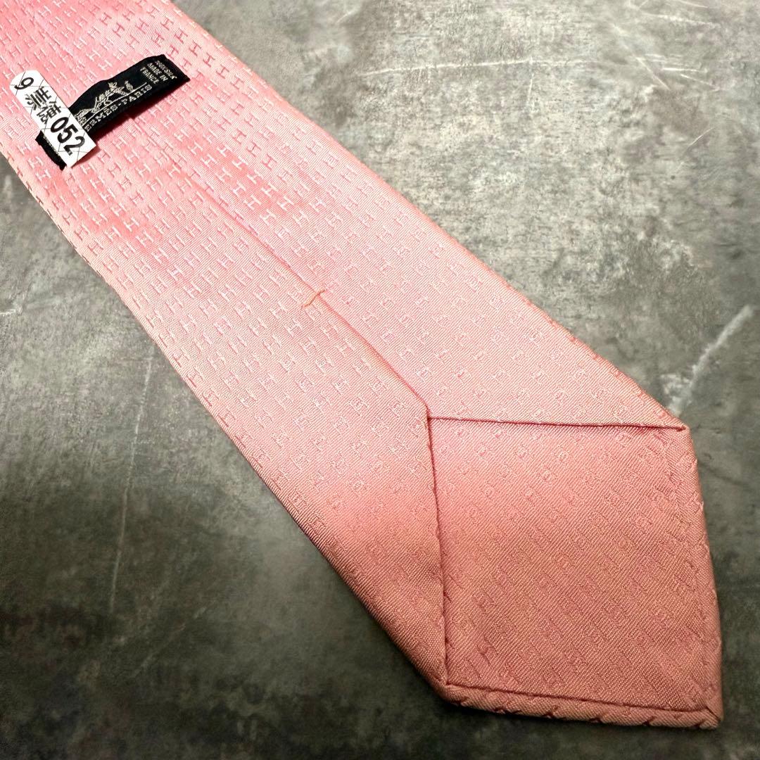 HERMES エルメス ネクタイ ピンク ファソネ H柄 定番 王道 箱付き