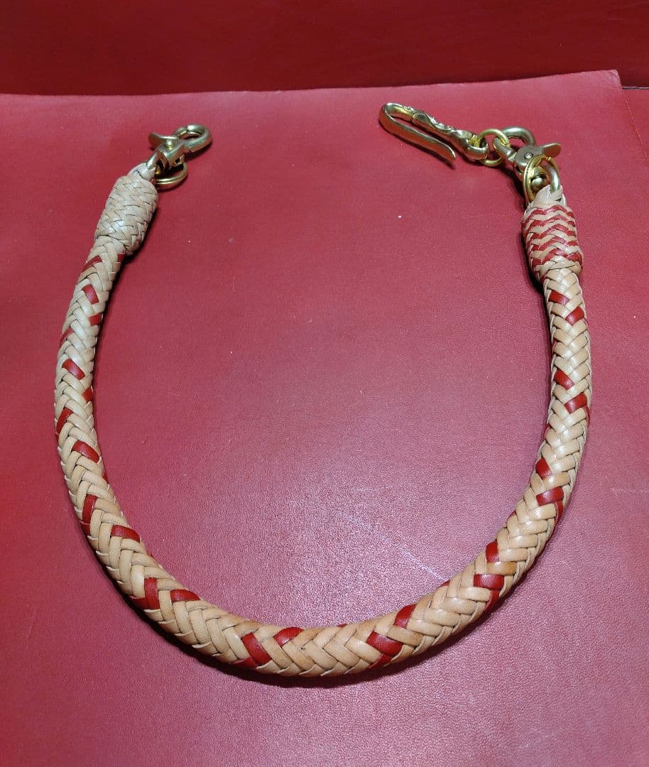 ★キトラ様★ウォレットロープ極太☆ハーマンオークレザー☆12本編み真鍮金具