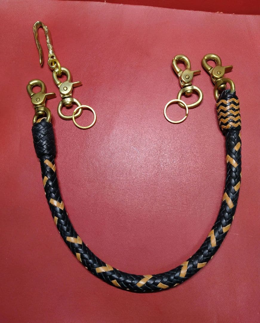 ★キトラ様★ウォレットロープ極太☆ハーマンオークレザー☆12本編み真鍮金具