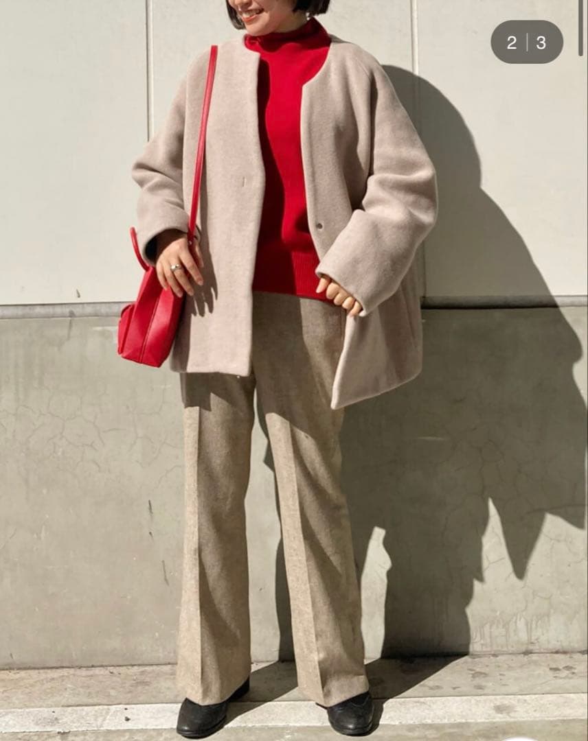 RIVE DROITE スリットネックミドルコート