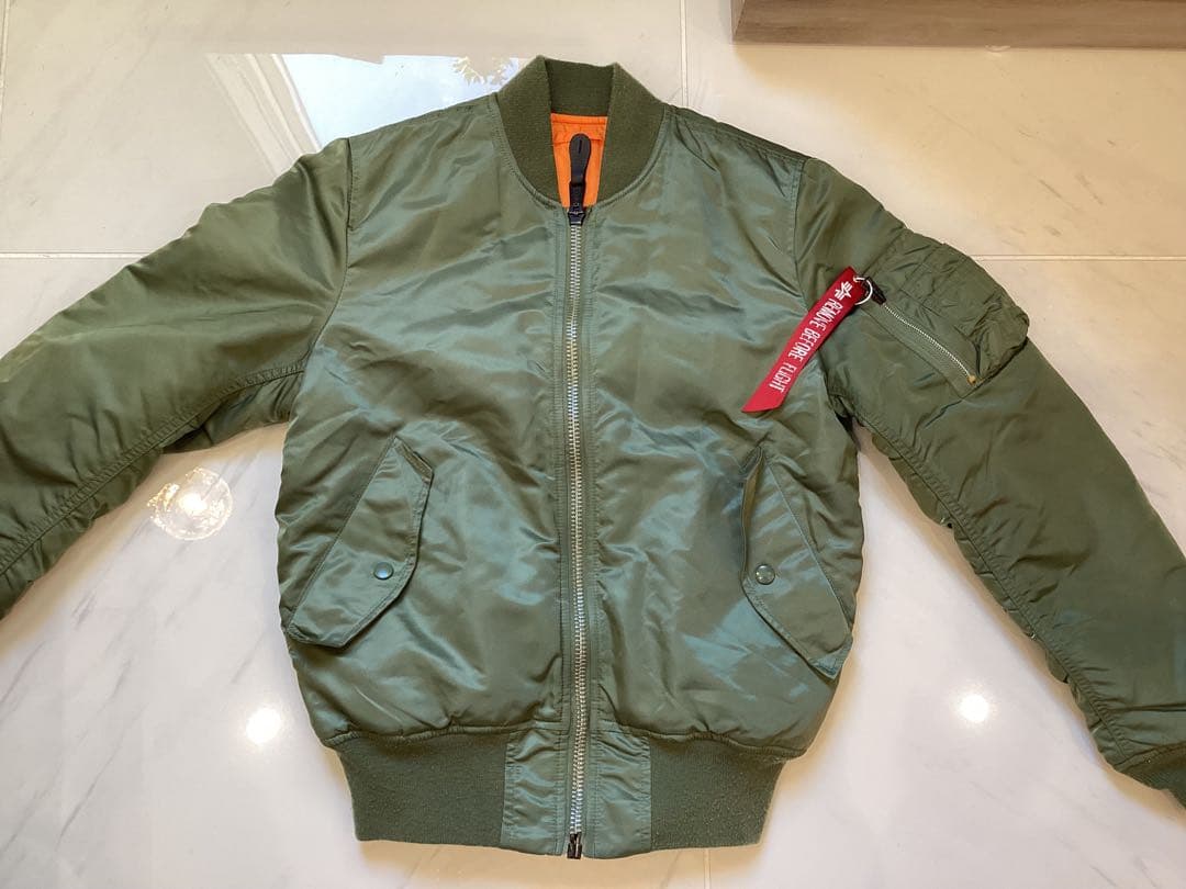 ALPHA MA-1 フライトジャケット リバーシブル　セージグリーン/オレンジ