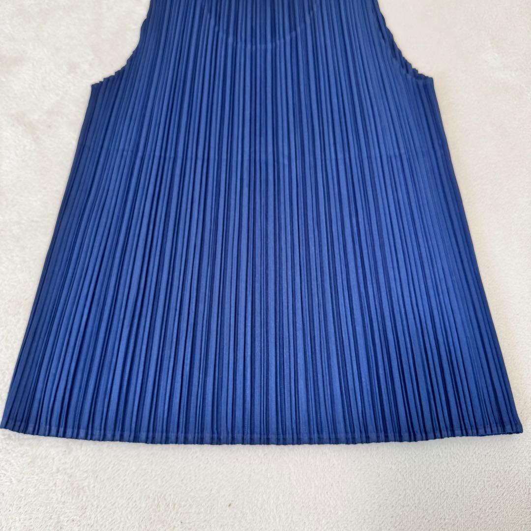 美品✨PLEATS PLEASE プリーツ　ネイビー　ノースリーブ　サイズ3