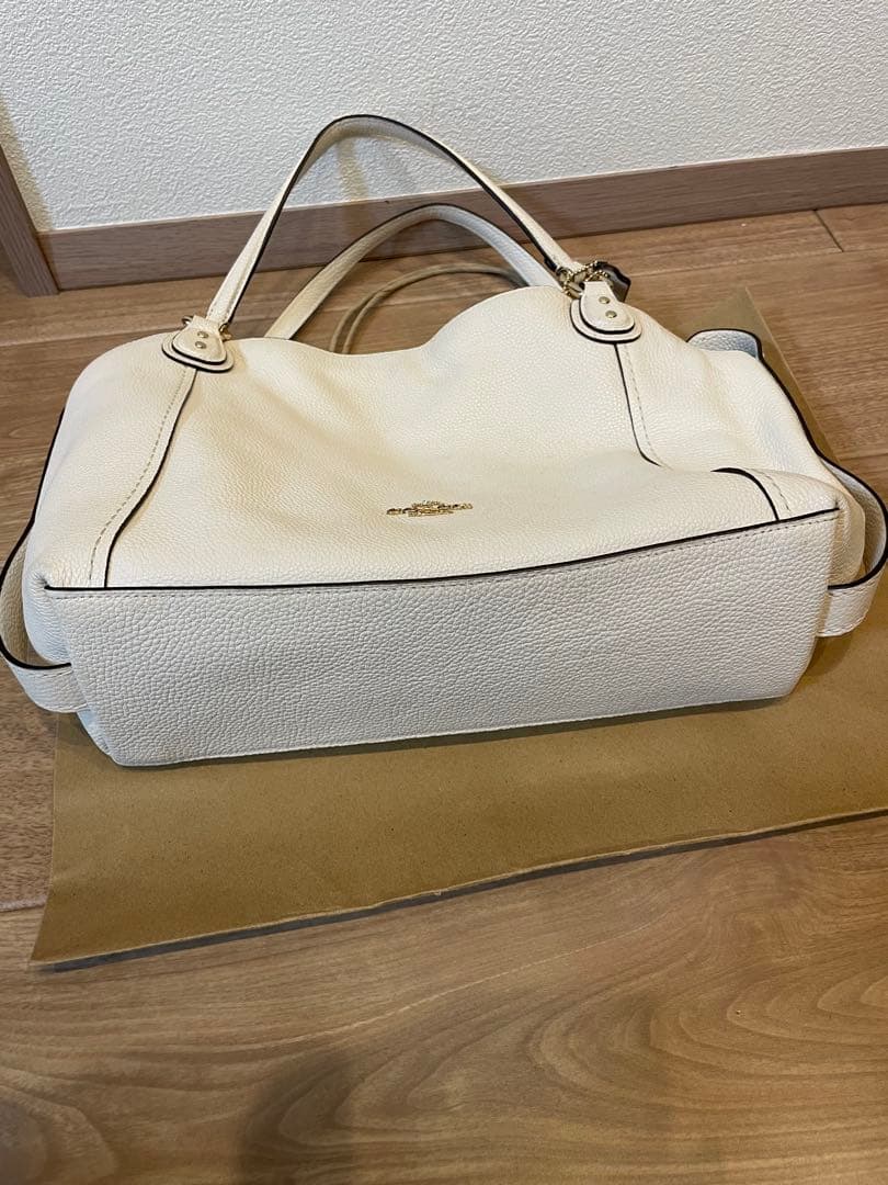 COACH ショルダーバッグ 2way レザーベージュ/ホワイト2点セット