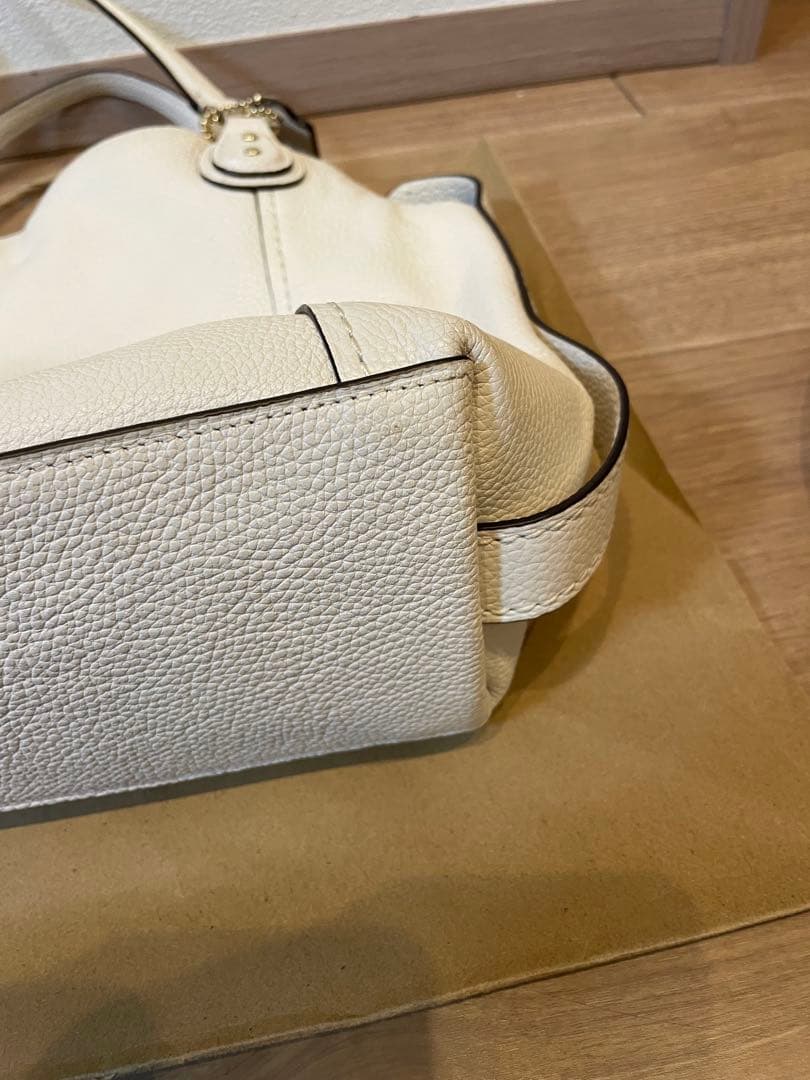 COACH ショルダーバッグ 2way レザーベージュ/ホワイト2点セット