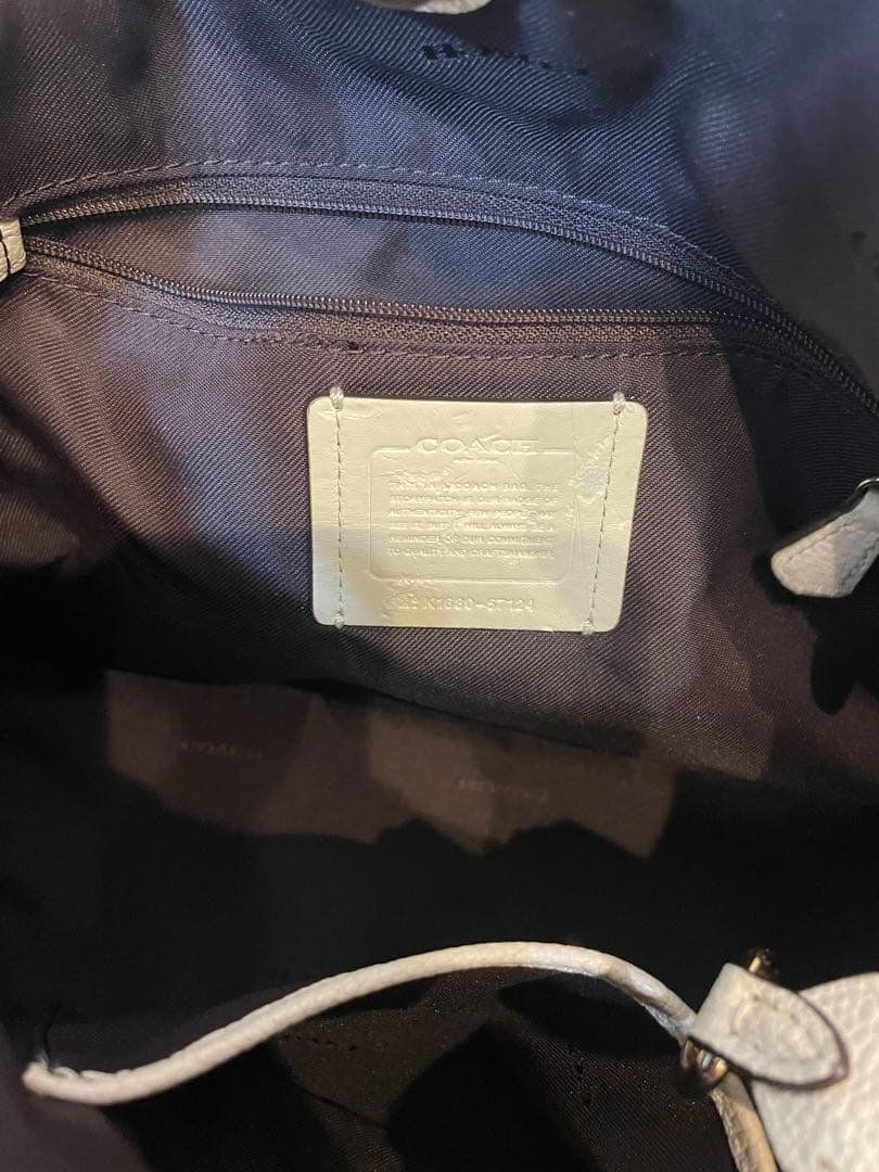 COACH ショルダーバッグ 2way レザーベージュ/ホワイト2点セット