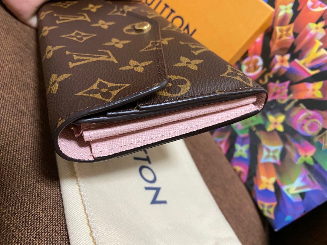 ルイヴィトン　ポルトフォイユ・サラ モノグラム ローズ・バレリーヌ 長財布