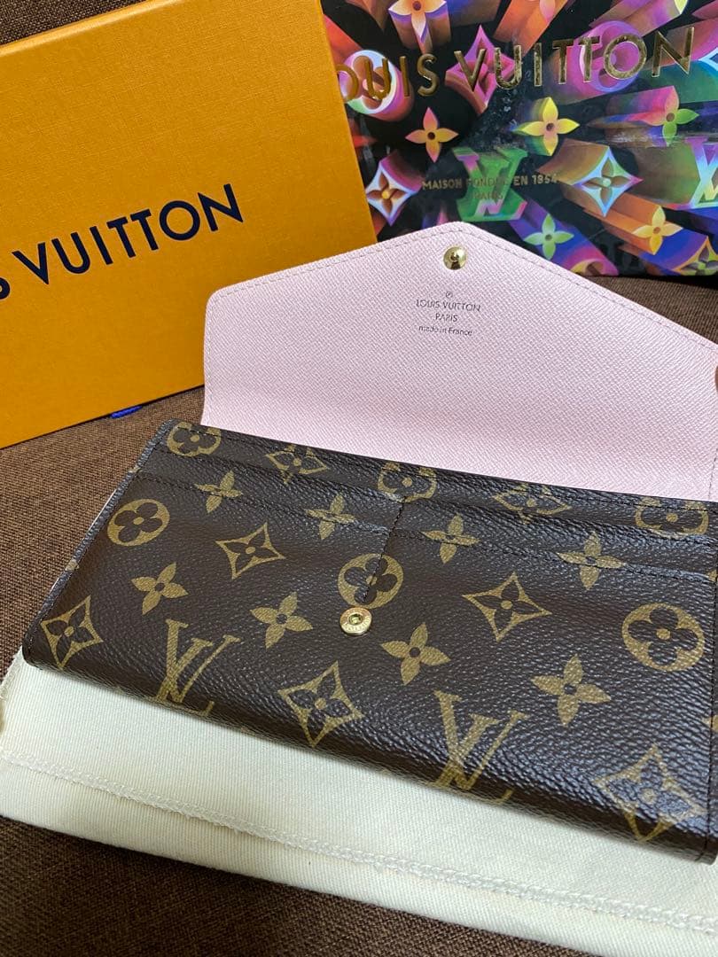 ルイヴィトン　ポルトフォイユ・サラ モノグラム ローズ・バレリーヌ 長財布