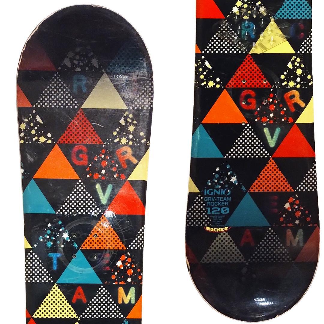 120cm 日本製 スノボ バインディング セット IGNIO GRV キッズ