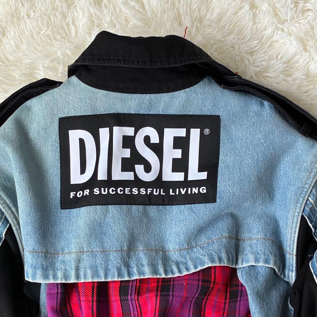 DIESEL ディーゼル　デニム　ドッキング　コート　チェック.