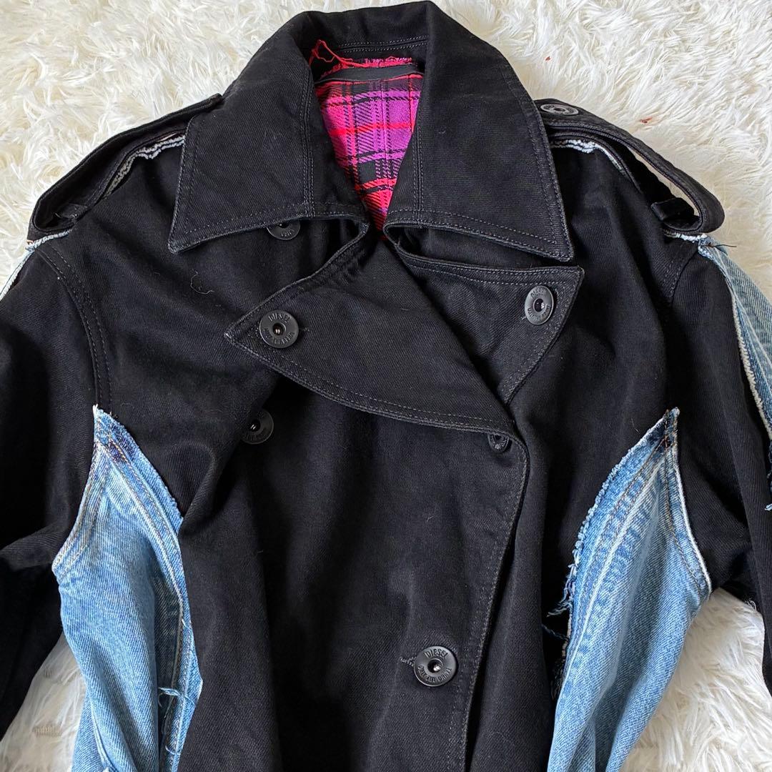 DIESEL ディーゼル　デニム　ドッキング　コート　チェック.