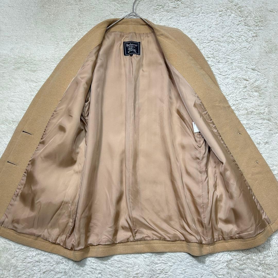 ビンテージ Burberrys アンゴラ カシミヤ混ノーカラーコート ベージュ