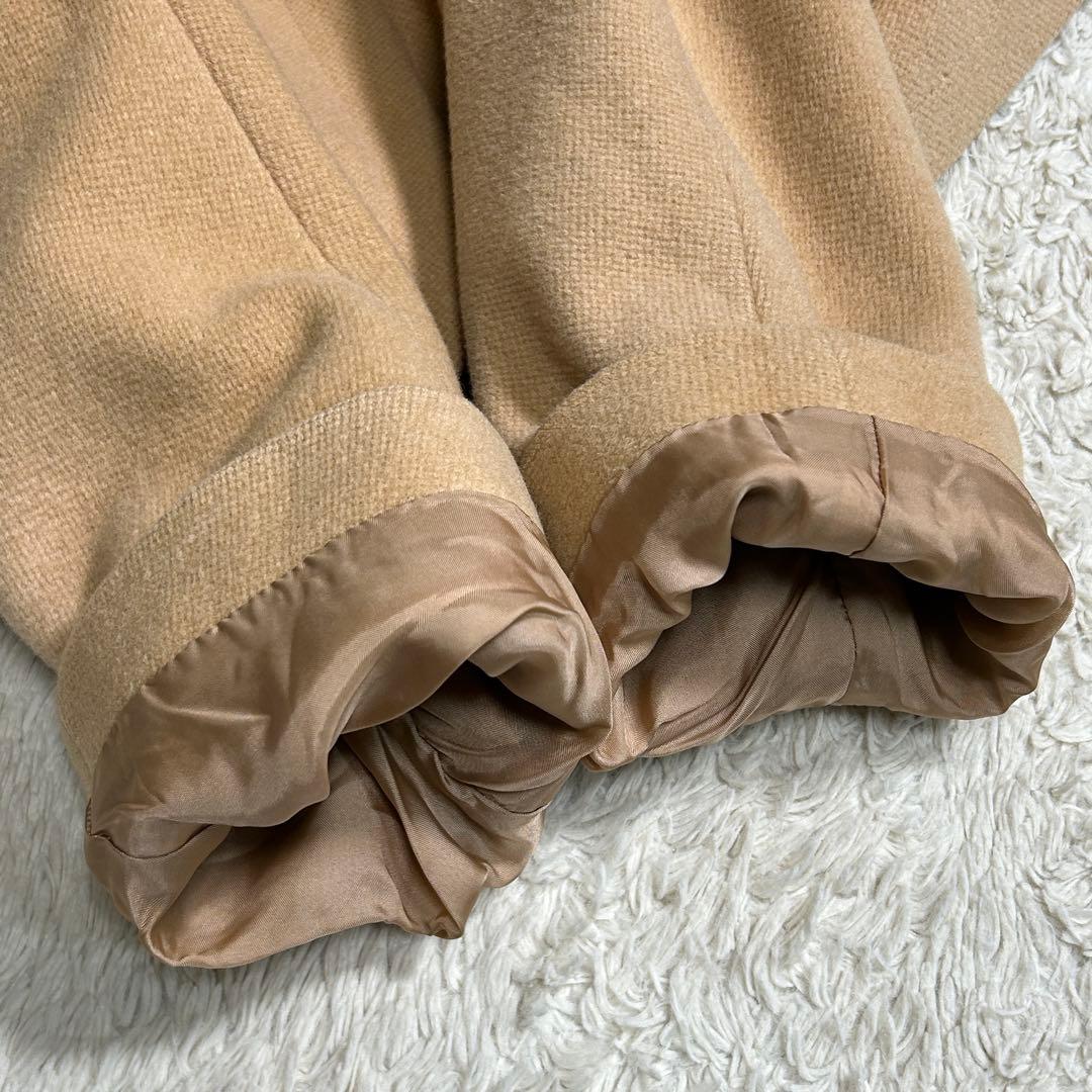 ビンテージ Burberrys アンゴラ カシミヤ混ノーカラーコート ベージュ