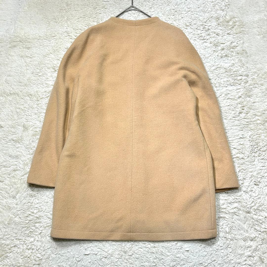 ビンテージ Burberrys アンゴラ カシミヤ混ノーカラーコート ベージュ
