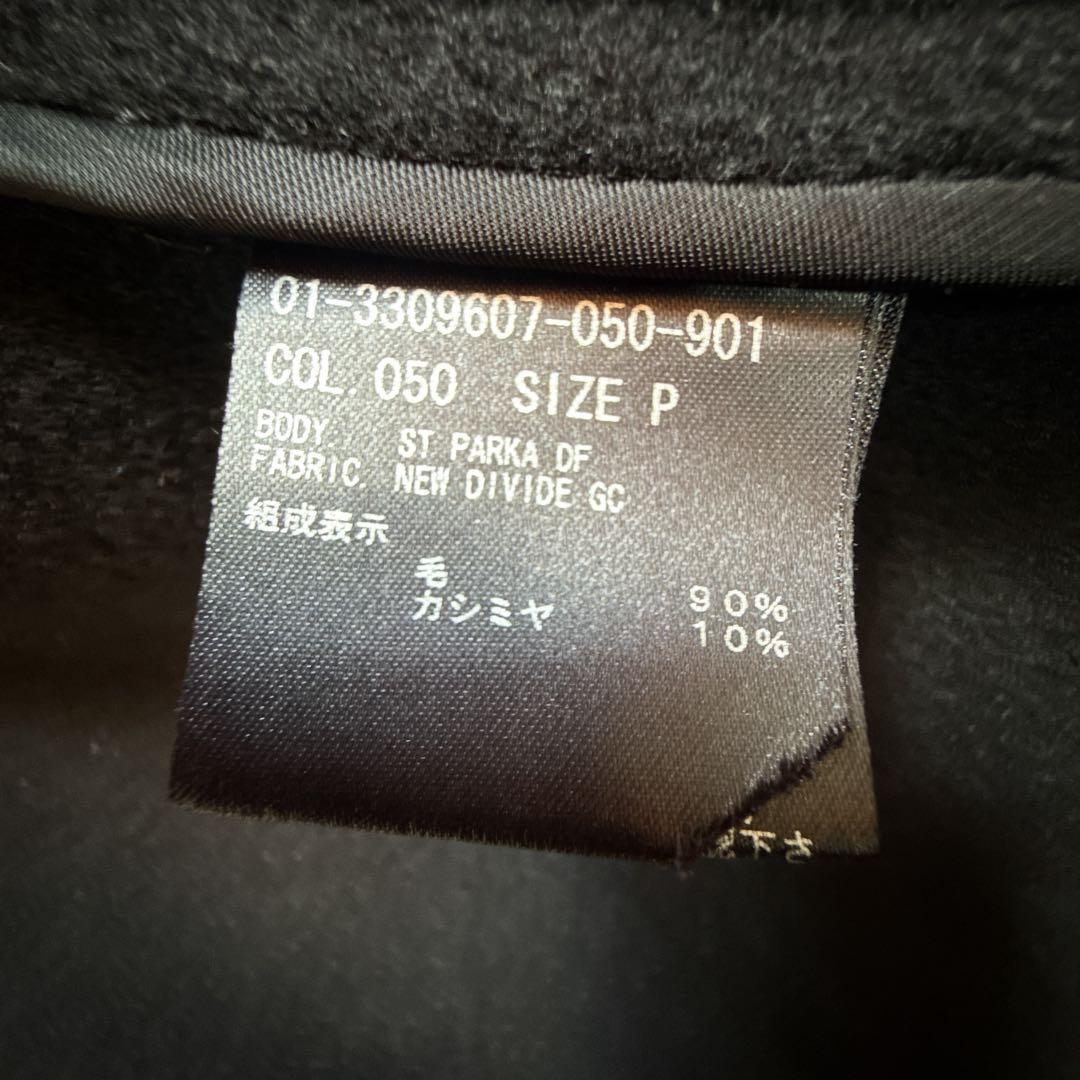 美品 Theory カシミヤ混 ダブルフェイス フード付き コート ブラック M