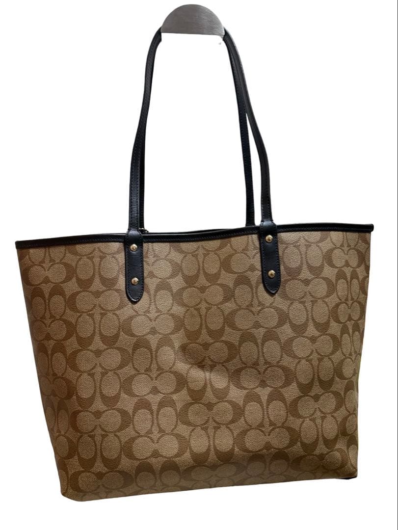 ほぼ新品，COACH コーチ シグネチャー トートバッグ ストーリーパッチ