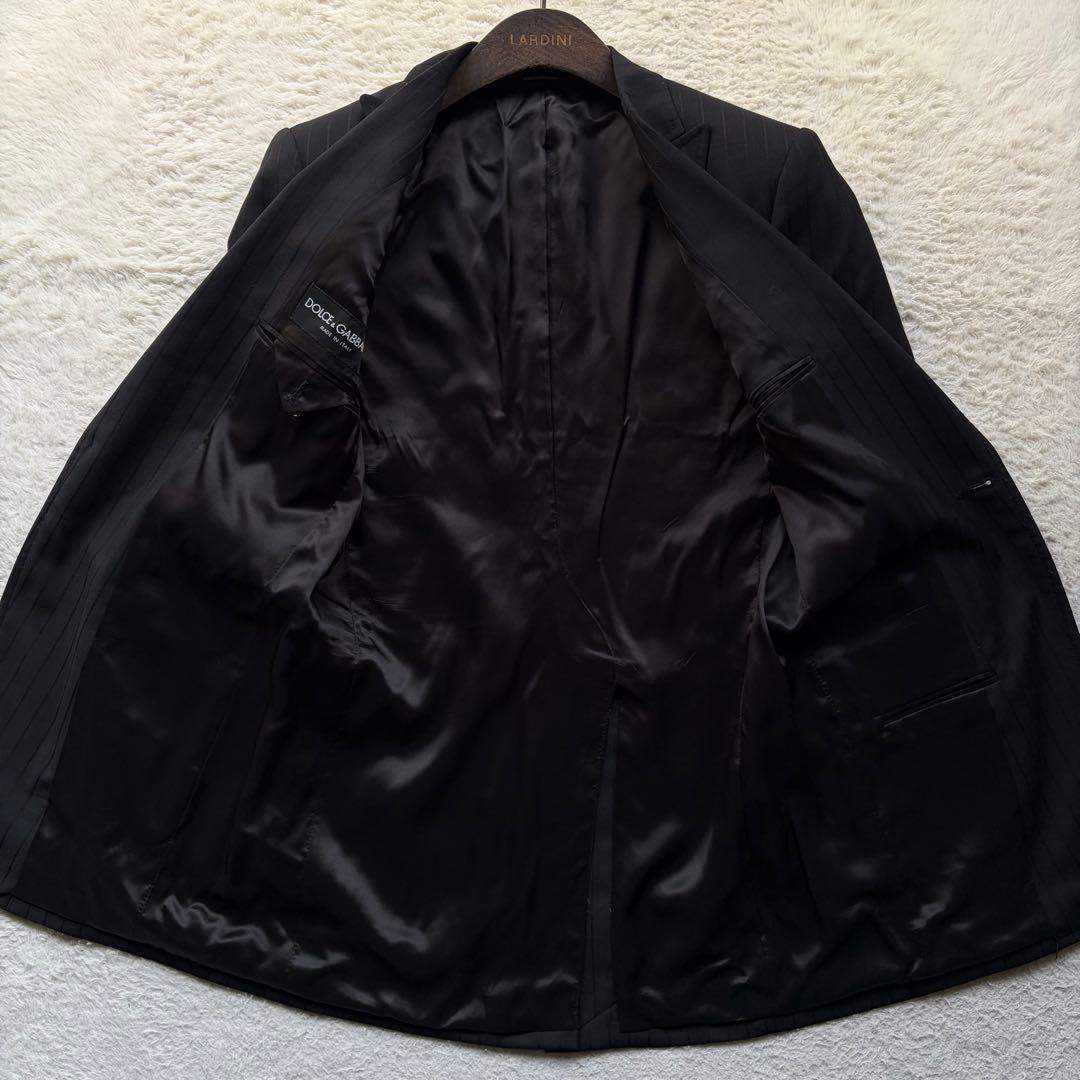 【美品】ドルチェ&ガッバーナ スーツ タキシード 1B ストライプ ブラック M