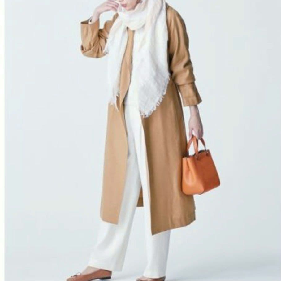 未使用【23区】ヴィンテージ風 ソフト ツイル ラップコート イタリア製生地