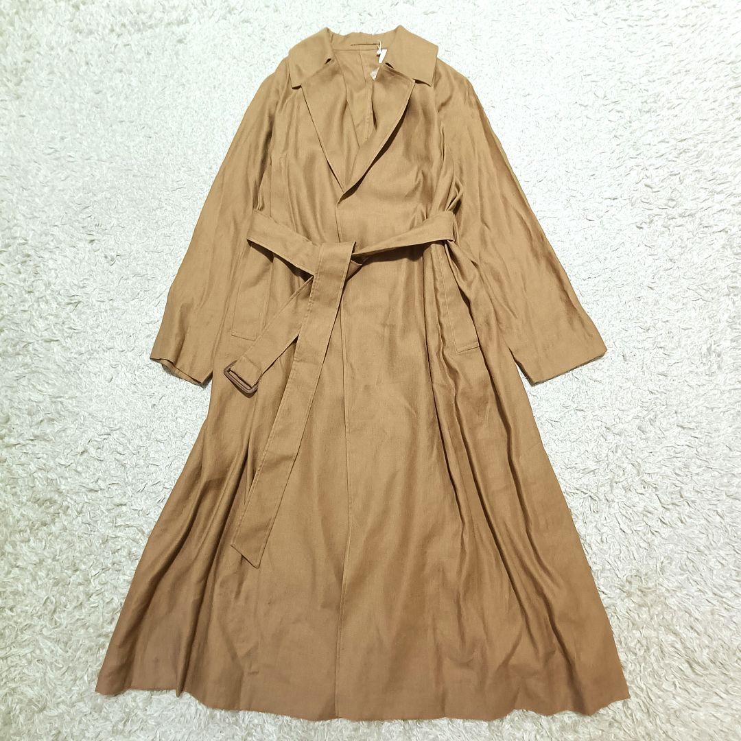 未使用【23区】ヴィンテージ風 ソフト ツイル ラップコート イタリア製生地