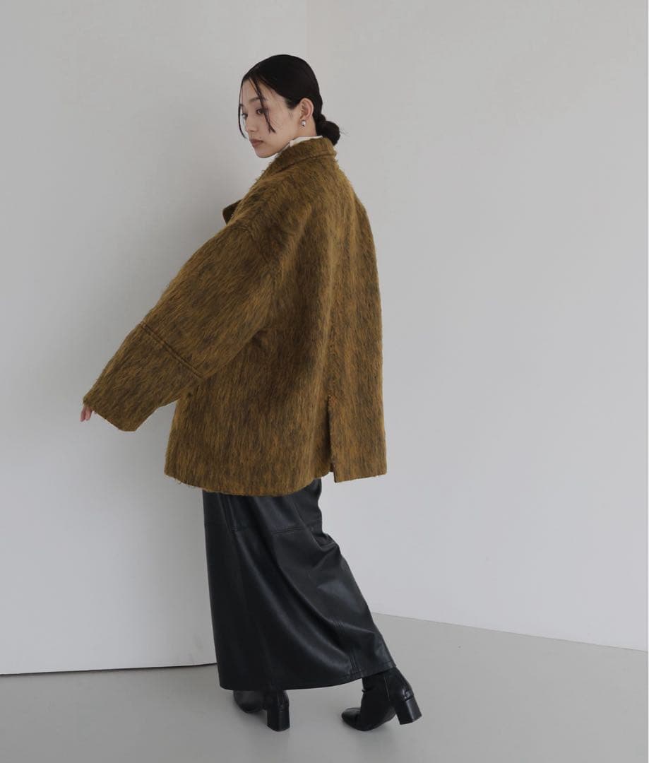 【FREE SIZE】hellam シャギーミドルコート