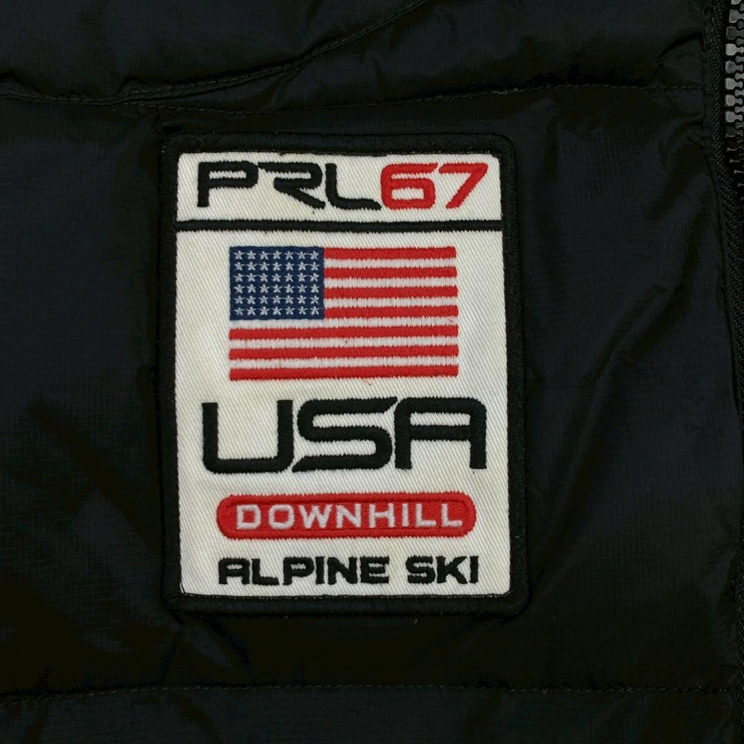 ポロラルフローレン ダウンベスト ビッグポニー 星条旗 ブラック S　D978