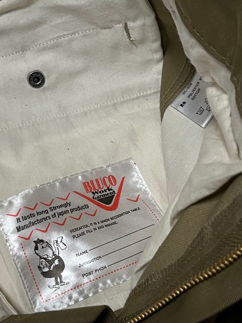 BLUCO ブルコ　OL-004 スタンダードワークパンツ　カーキ　Mサイズ