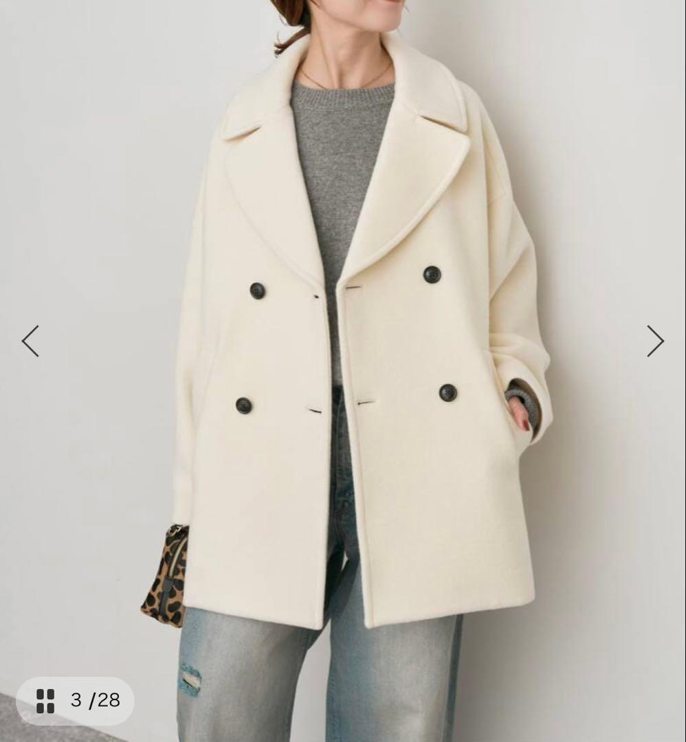 【完売品】新品未使用 TICCA ティッカ　ピーコート ホワイト 2025AW