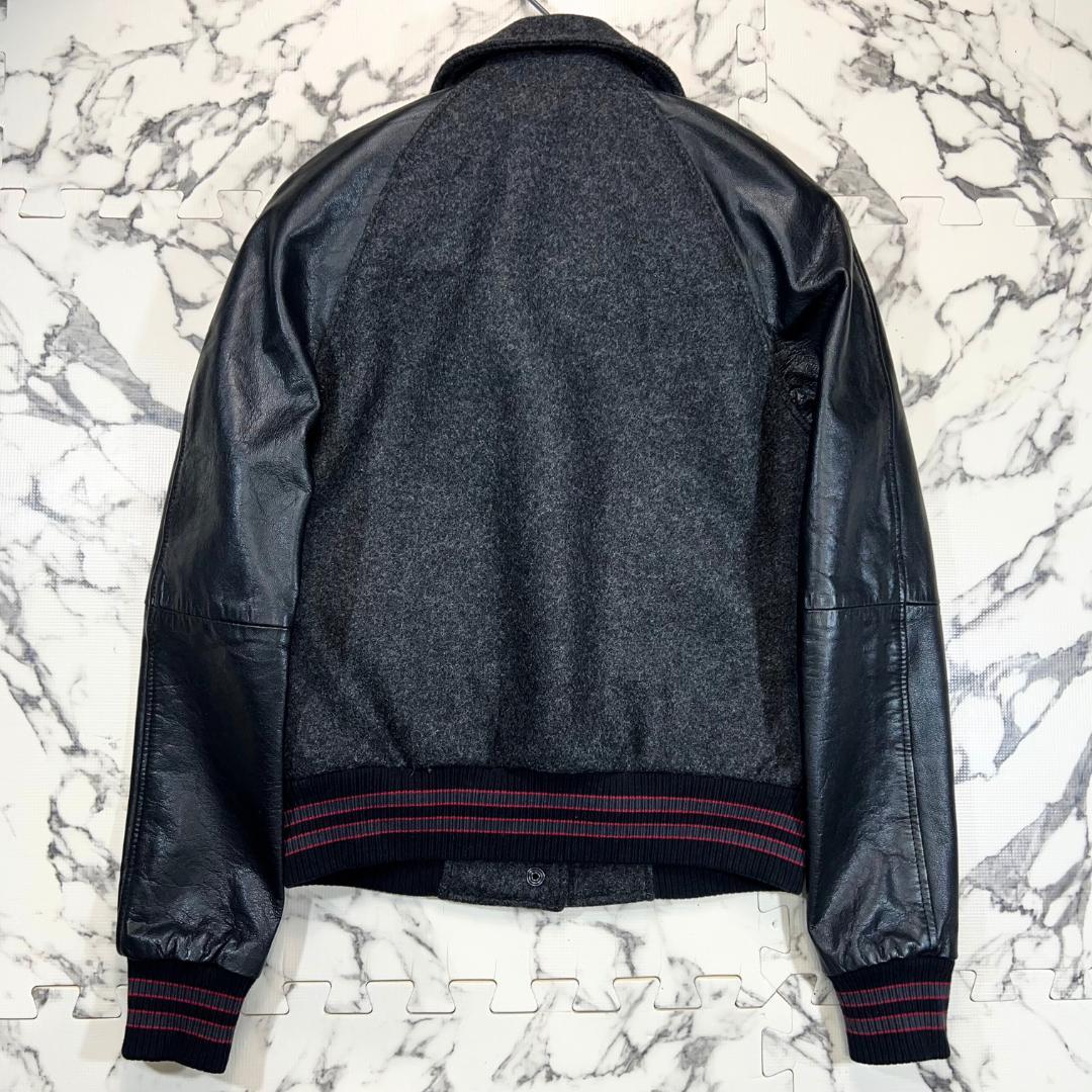 ✨極美品 定価6.8万✨ ラムレザー ●DIESEL スタジャン グレー L