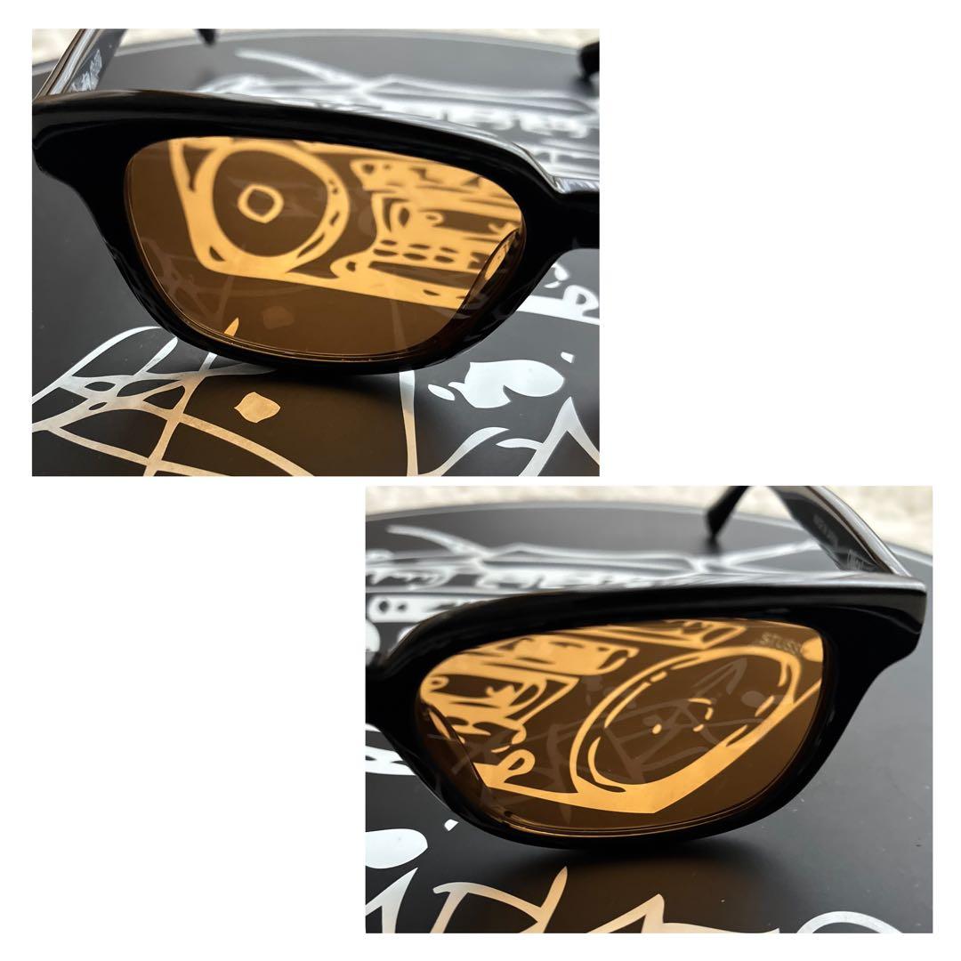 美品 stussy OWEN ブラック×ブラウン サングラス オーウェン 眼鏡