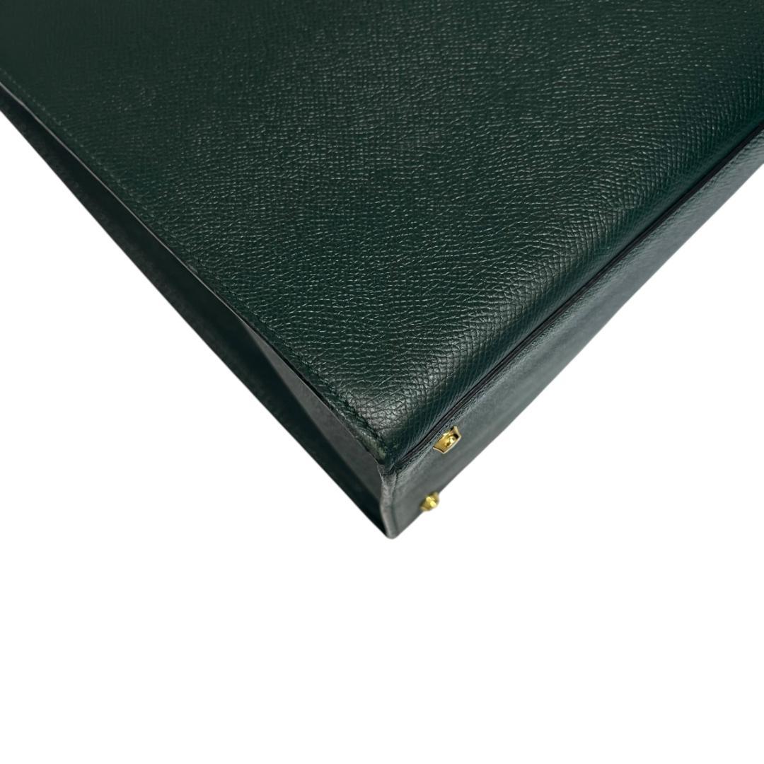 LUCIANO DUCCI 上質レザーA4対応ビジネスバッグ 深緑