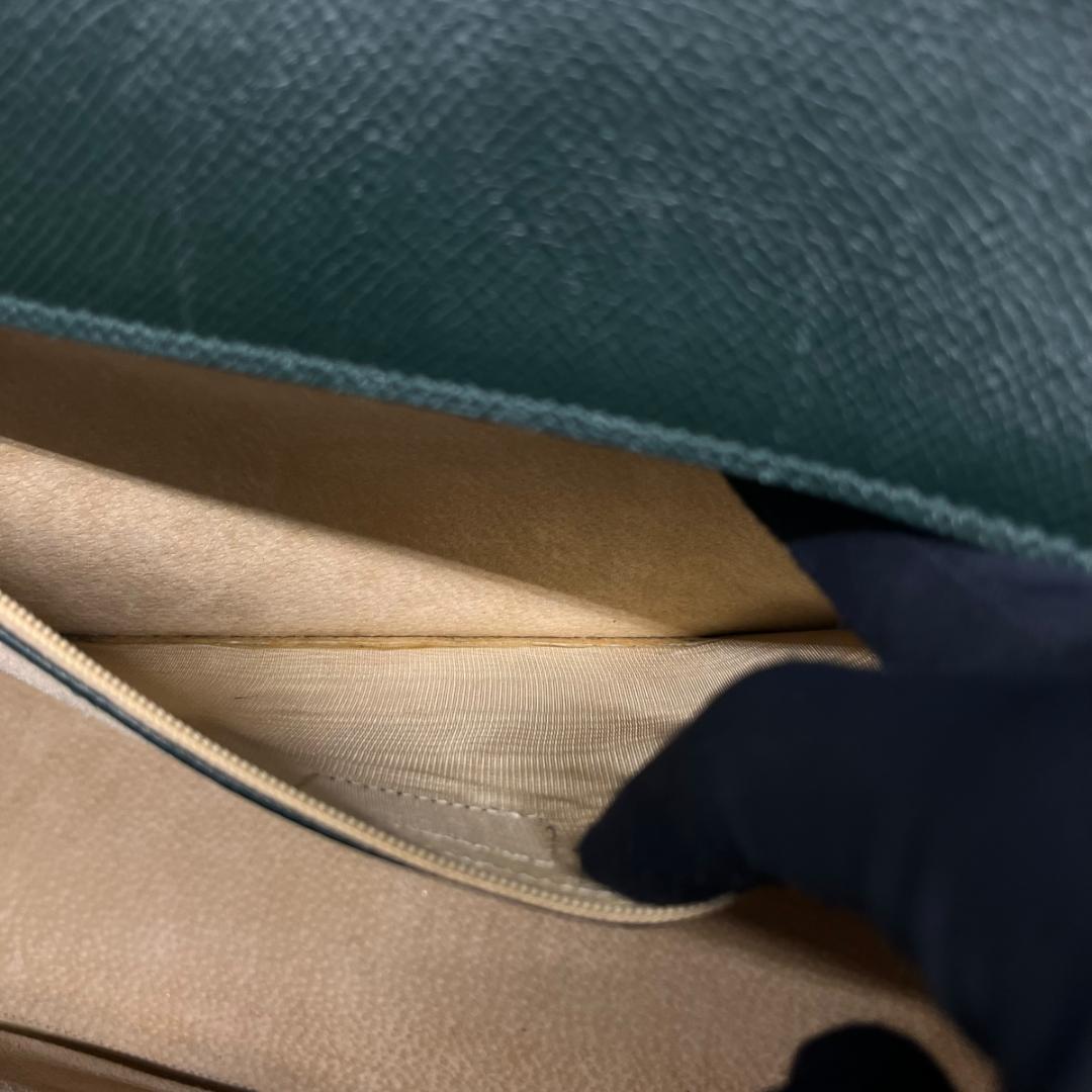 LUCIANO DUCCI 上質レザーA4対応ビジネスバッグ 深緑