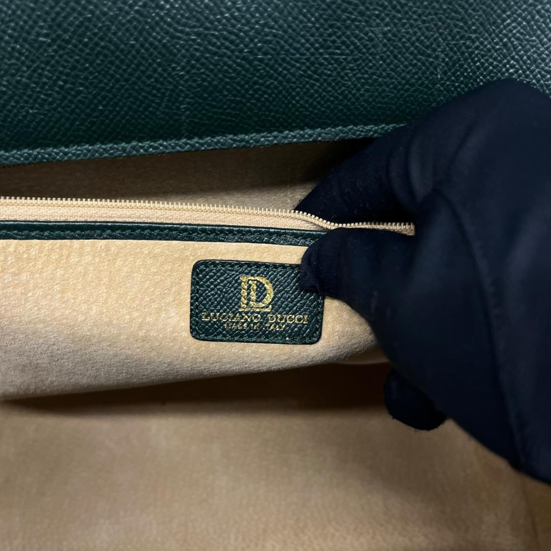 LUCIANO DUCCI 上質レザーA4対応ビジネスバッグ 深緑